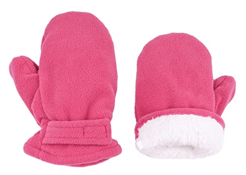 FORUHOO Kinder Handschuhe Wasserdicht mit Fleece Fäustlinge für Unisex Baby Winter(Fleece Rosa,2, 49M) von FORUHOO