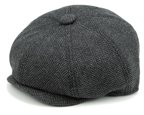 FORUHOO Kinder Schiebermütze für Jungen, Tweed Flat Cap Newsboy Gatsby Mütze (1-2 Jahre, Tweed:Dunkelgrau) von FORUHOO