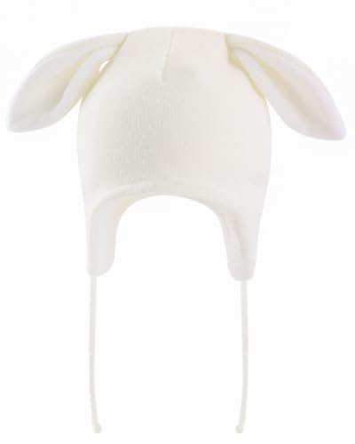 FORUHOO Mädchen Wintermütze Baby Strickmütze Jungen Beanie Warm Mütze mit Ohrenklappen(Fleece: Weiß,48) von FORUHOO