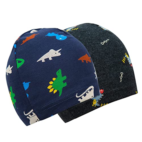 FORUHOO Unisex Baby Mütze Jungen & Mädchen Beanie Kleinkind Hut Herbst Winter (E: Dinosaurier,53 und 54L) (49-53, Einlagig: Dinosaurier) von FORUHOO