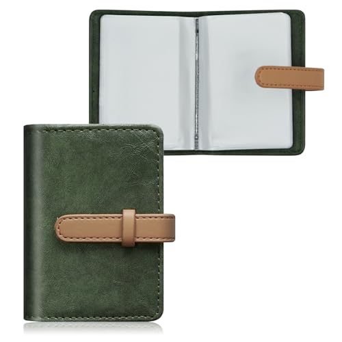 FORYEE Kreditkartenetui mit 26 Geeignetem Schlitz, Ausweishülle PU Leder Geldbörse für Damen Herren Business Organizer Tasche, Grün von FORYEE