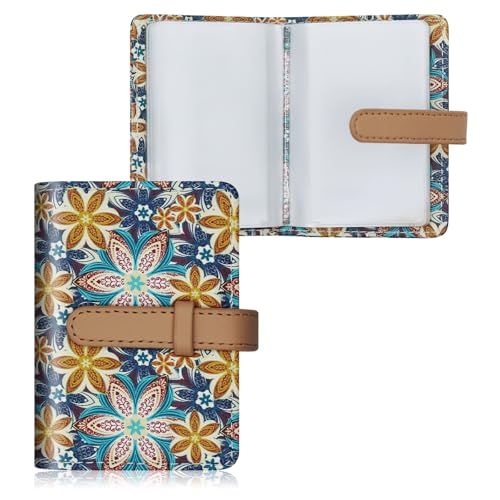 FORYEE Kreditkartenetui mit 26 Geeignetem Schlitz, Ausweishülle PU Leder Geldbörse für Damen Herren Business Organizer Tasche, Yellow Flowe von FORYEE