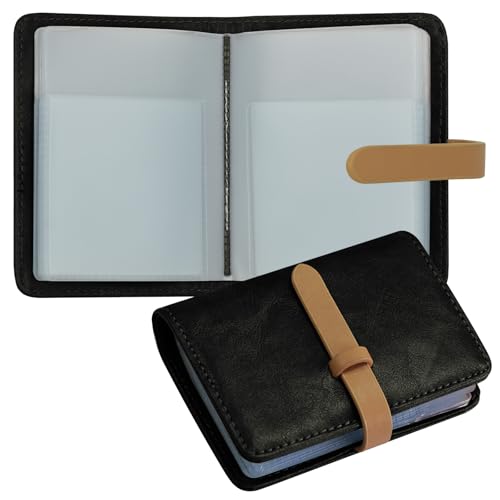 FORYEE Kreditkartenetui mit 40 Geeignetem Schlitz, Ausweishülle PU Leder Geldbörse für Damen Herren Business Organizer Tasche, Schwarz von FORYEE