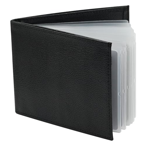 FORYEE RFID-Kartenhalter, Geldbörse für Damen und Herren, minimalistische faltbare Ledergeldbörse mit 24 Kartenfächern und großem Geldfach, multifunktionaler Kartenhalter mit oben offen, dünnes und von FORYEE