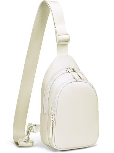 FORZAROCKET Schultertasche mit doppeltem Fach mit langem Gurt, 167,6 cm, Crossbody-Tasche mit verlängertem Gurt, für Damen und Herren, Cremeweiß, Extra Plus Size, Gesteppte Schultertasche mit von FORZAROCKET