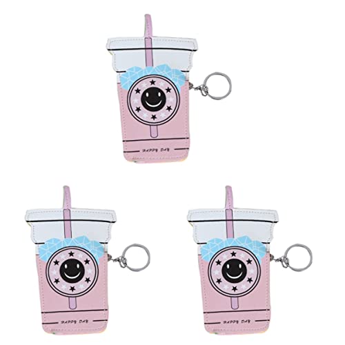 3pcsbag Keychain Bag Shape Popsicle Beverage Change Style Coin Pendant Purse Money Leather (Color : Picture 3x3pcs, Size : Size 3x3pcs) von FORgue