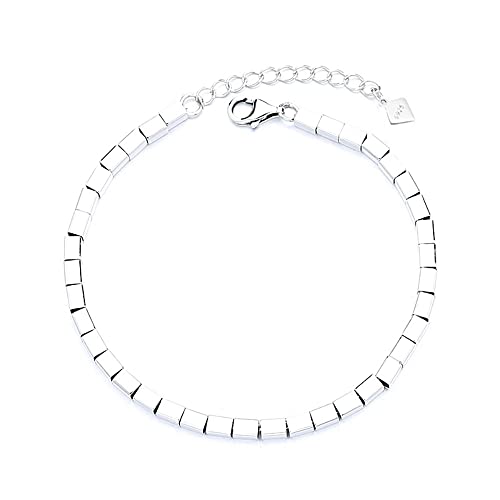 FORgue Armband for Damen, bewegliches Spleißen, kleines quadratisches Armband aus Sterlingsilber mit exquisitem Design von FORgue