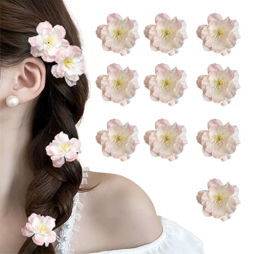 FOSDICK 10 Stücke Blumen Haarspange Haarklammer Blume Klein Rose Kirschblüten Haarspangen Mädchen Dame Haarschmuck Frauen Haarclip Blume Party Hochzeit von FOSDICK