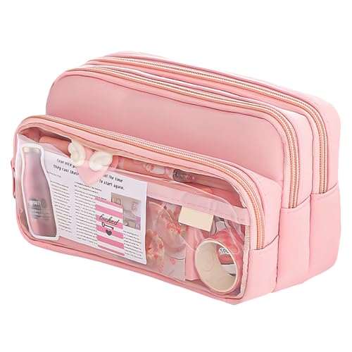 FOSDICK Federmappe Mädchen, Stiftemäppchen mit 4 Fächer, Federmäppchen Große Kapazität, Aesthetic Mäppchen, Reißverschluss Smoothy Federmappe für Middle School College Office Studentin Mädchen von FOSDICK