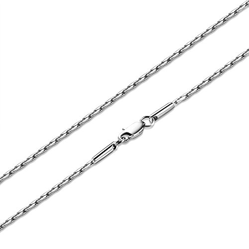 FOSIR Damen Halskette Einzigartig Venezianierkette Edelstahl Halskette Silber Ketten 2 mm breit von FOSIR