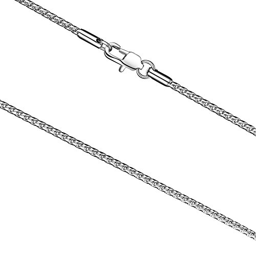 FOSIR Herren Halskette Einzigartig Schlangenkette Edelstahl Silber Ketten 2 mm breit von FOSIR