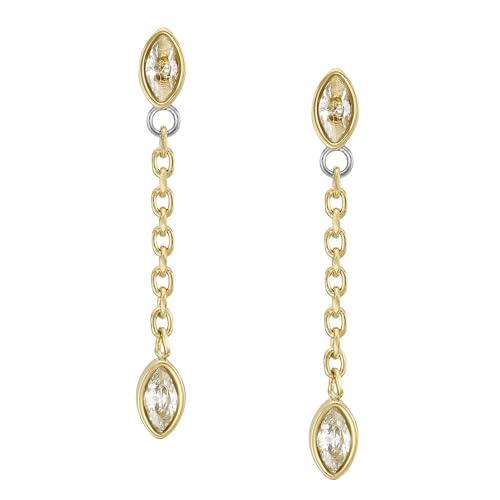 Fossil Damen-Hängeohrringe Sadie Seasonal Sparkle Edelstahl goldfarben, JF04591710 von Fossil
