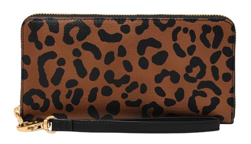 FOSSIL Logan Zip Around Clutch Leopard von FOSSIL