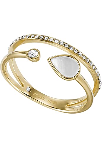 FOSSIL Prestack-Ring Teardrop für Damen Perlmutt weiß, JF04250710 von FOSSIL