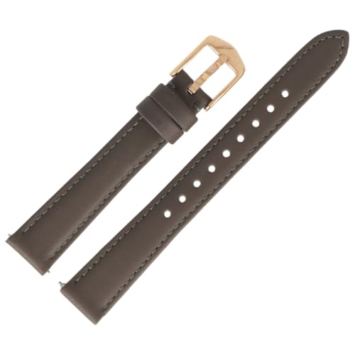 FOSSIL Uhrenarmband 14mm Leder Grau Rosegold - ES-3707 | LB-ES3707 von FOSSIL