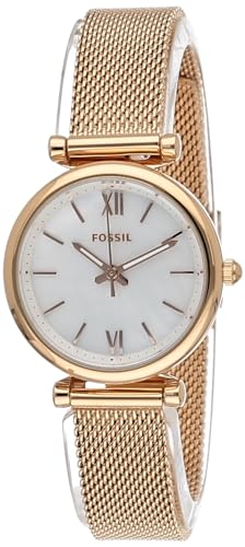 Fossil Carlie Damen-Armbanduhr mit Perlmutt-Zifferblatt, Edelstahl, ES4433, Armband, Armband von Fossil
