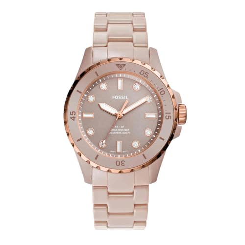 Fossil Damen Analog Quarz Uhr mit Keramik Armband CE1111 von FOSSIL