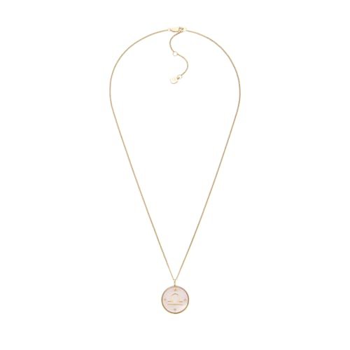 Fossil Damen-Edelstahl oder Sterlingsilber-Halskette mit Karabinerverschluss, Gebürstetes Rosa von FOSSIL