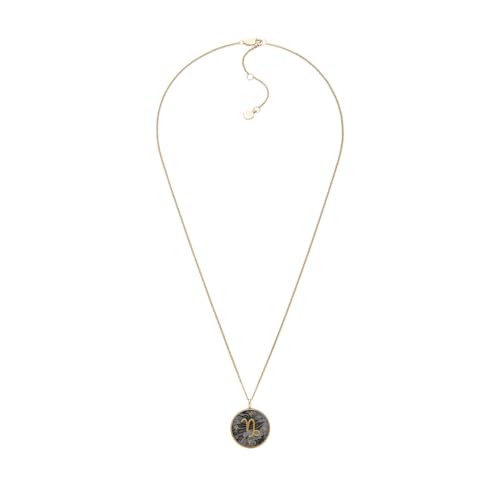 Fossil Damen-Edelstahl oder Sterlingsilber-Halskette mit Karabinerverschluss, Metallic Schwarz von FOSSIL