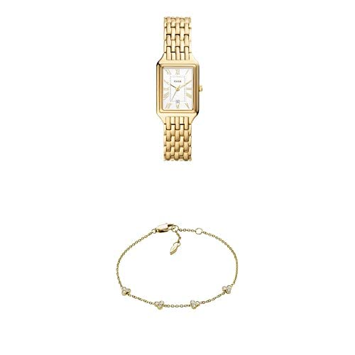 Fossil Damen Quarz 3 Zeiger Uhr mit Armband Raquel + Sutton Trio Glitz Gold-Tone Edelstahl Station Armband Fossil Damen Quarz 3 Zeiger Uhr mit Armband Raquel + Sutton Trio Glitz Gold-Tone Edelstahl Station Armband von FOSSIL