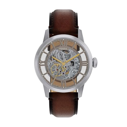 FOSSIL Herren Analog Automatik Uhr mit Leder Armband ME3270 von FOSSIL