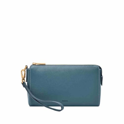 Fossil Portemonnaie aus Leder oder Polyester für Damen Türkisblau 19.05 cm L x 3.81 cm W x 11.43 cm H von Fossil