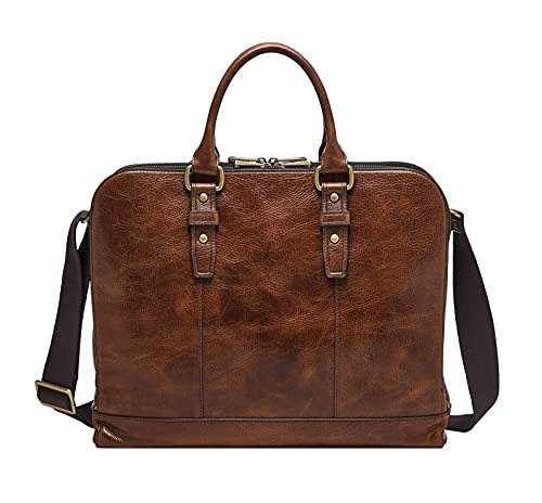 Fossil Tasche für Männer Dillon, Eco Leder / Eco Leder, Polyester Gurtband Trim Messenger cognac 40,7 cm L x 8,9 cm B x 34,3 cm H MBG9563222 von FOSSIL