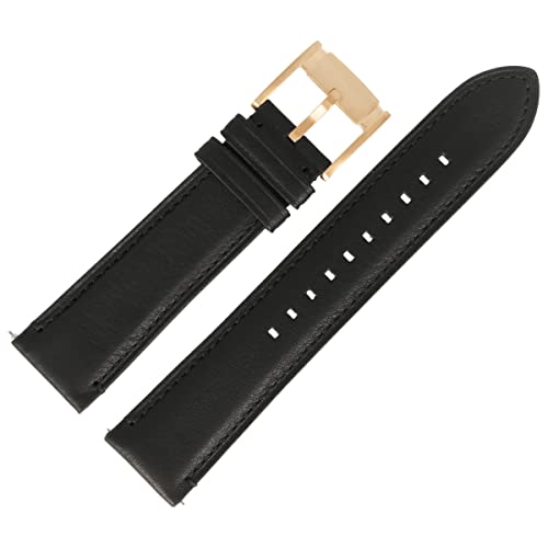 Fossil Uhrenarmband 22mm Leder Schwarz Glatt - Schnellverschluss Easy Fix Wechsel System FS-5085 | LB-FS5085 von FOSSIL