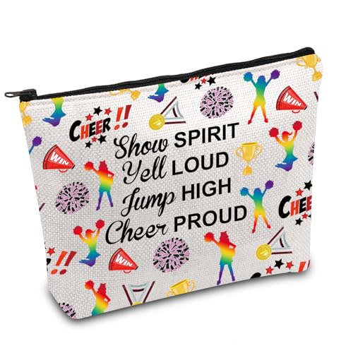 Cheerleader Geschenk Cheerleader Mädchen Make-up Tasche Cheer Coach Geschenk Cheer Mama Kosmetiktasche Dankeschön Geschenk Cheer Squad Reißverschlusstasche, Cheer Proud UK von FOTAP