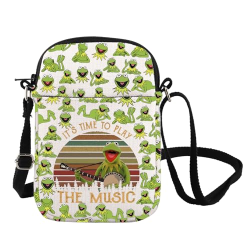 FOTAP M uppets Crossbody Bag Kermit Lover Geschenk Frosch Grün Fan Umhängetasche Comedy Filme inspiriertes Geschenk Froschliebhaber Geschenk, The Music Cb UK, INCHES von FOTAP