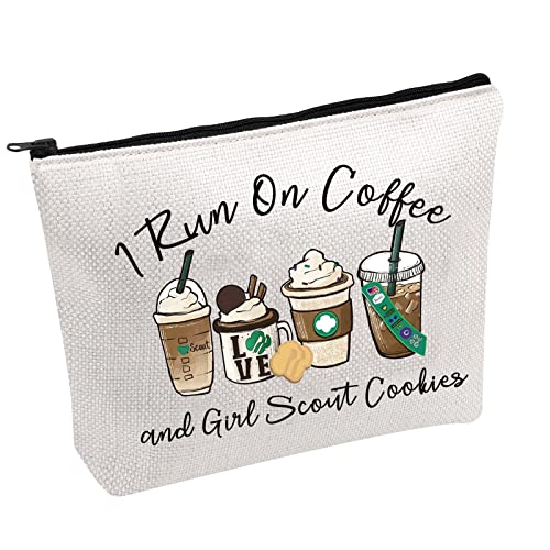 FOTAP Mädchen Scout Geschenk Mädchen Scout Truppe Kaffeetasse Make-up Tasche Mädchen Pfadfinder Kekse Geschenk Pfadfinder Überbrückung Zeremonie Geschenk Kaffee Liebe Geschenk, Weiss/opulenter Garten, Coffee Cookies von FOTAP