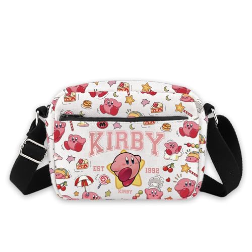 Kirby Themed Inspired Crossbody Bag Kirby Merch Video Game Character Gift Cartoon Lover Shoulder Bag Gamer Fan Gifts, Kirby Hb Cb, INCHES von FOTAP