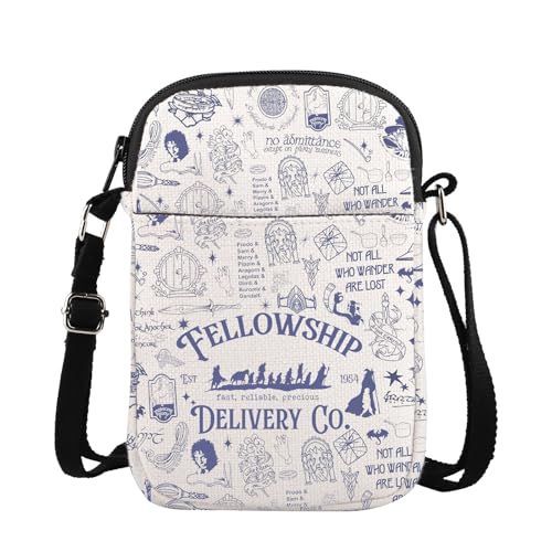 Lord Rings Literatur-Geschenk, Bücherwurm, Crossbody-Tasche, LO-TR Film, Merch, Lebensmitteltasche, Hobbit-Fans, Geschenk (FELLOW SHIP CB UK2) von FOTAP