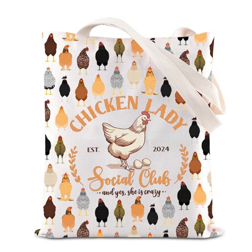 Schultertasche mit Huhn-Motiv "Chicken Lady T" von FOTAP