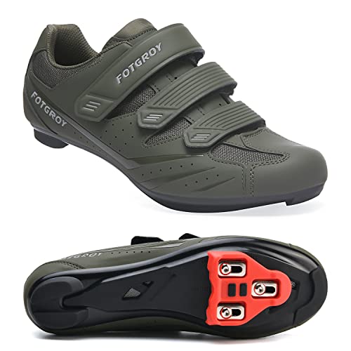 FOTGOAT Herren Fahrradschuhe für Damen, Rennradschuhe mit Stollen Kompatibel mit Peloton SPD ARC Look Delta Cleats, Unisex Fahrrad REIT Spin Schuhe Drinnen Green EU 40 von FOTGOAT