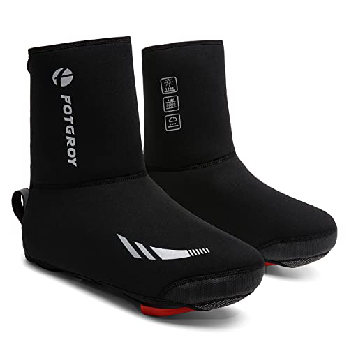 FOTGOAT Überschuhe Fahrrad Wasserdicht Winter Shoecover für Herren Damen Radsport Rennrad MTB Schuhüberzieher Kälteschutz Regenschutz mit Reflektoren S von FOTGOAT