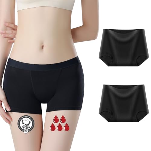 FOTOOL Unterhosen Damen 2er Pack, Baumwolle Slips Periodenunterschwäsche Frauen High Waist Auslaufsichere Menstruationsunterwäsche FOTOOL Unterhosen Damen 2er Pack, Baumwolle Slips Periodenunterschwäsche Frauen High Waist Auslaufsichere Menstruationsunterwäsche von FOTOOL