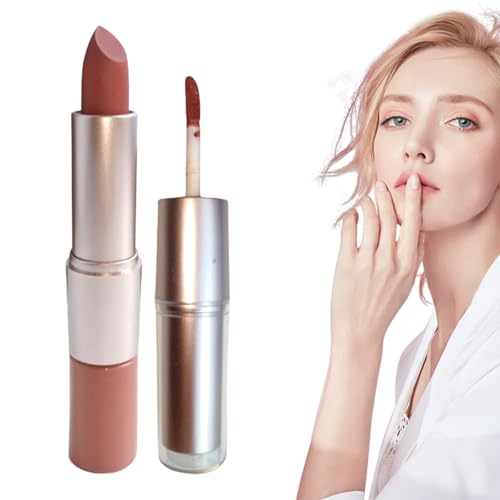 Langanhaltender Lipgloss | Doppelseitiger, mattierter, nicht klebender Lipgloss für Damen | Nicht fettende Kosmetik für Feiertage, Partys, Alltag, Reisen, schnell trocknendes Make-up für Founcy von FOUNCY