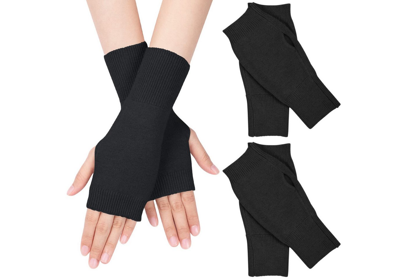 FOUORTUNATE-BEE Baumwollhandschuhe 2 Paar Fingerlose Handschuhe – Warm & Weich für den Winter (2-St) von FOUORTUNATE-BEE
