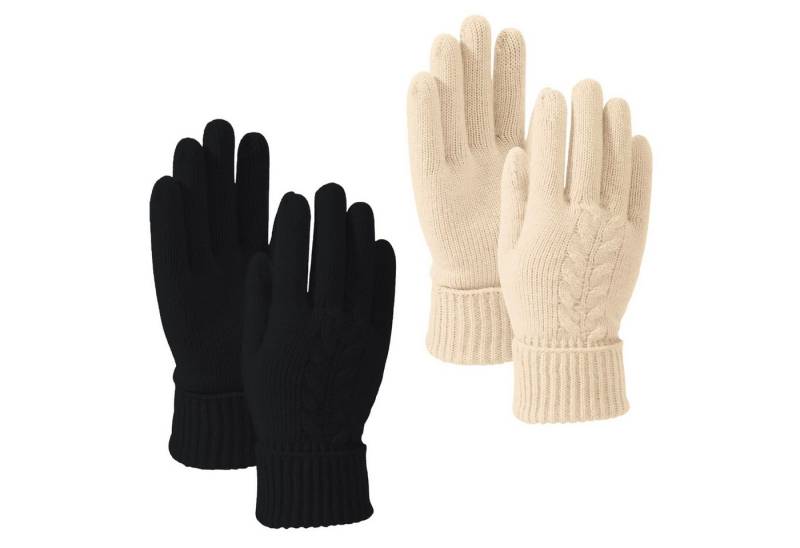 FOUORTUNATE-BEE Baumwollhandschuhe 2er Damen Winterhandschuhe, weiche Touchscreen-Strickhandschuhe (Touchscreen-Handschuhe Damen, warme Strickhandschuhe im 2er-Set) von FOUORTUNATE-BEE