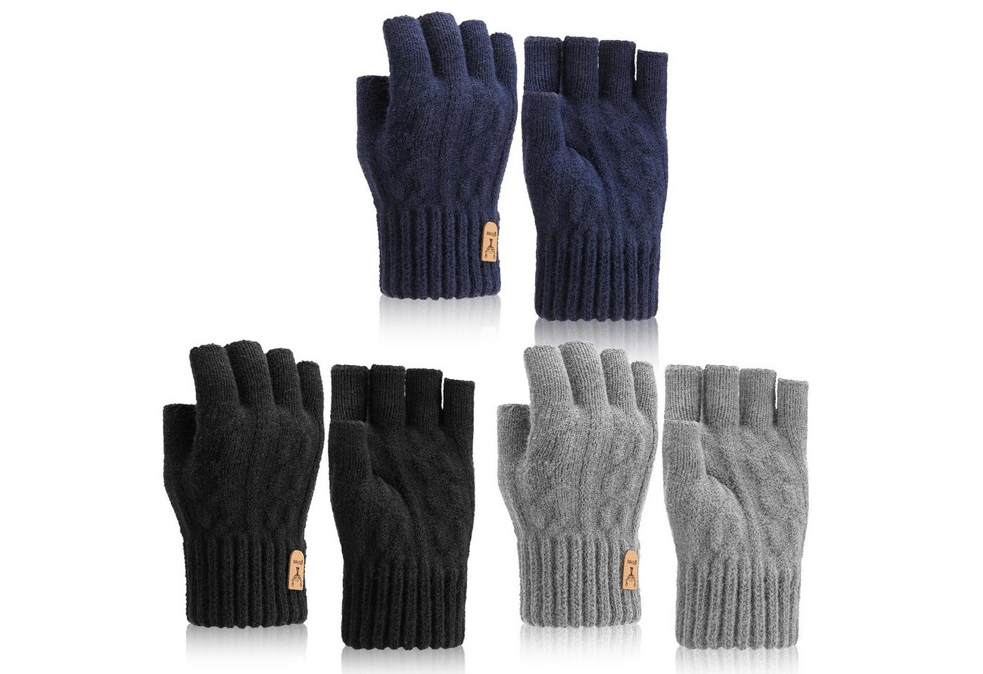 FOUORTUNATE-BEE Baumwollhandschuhe Dreierpack Fingerlose Handschuhe für Herren und Damen – Winter & Sport (3-St) von FOUORTUNATE-BEE