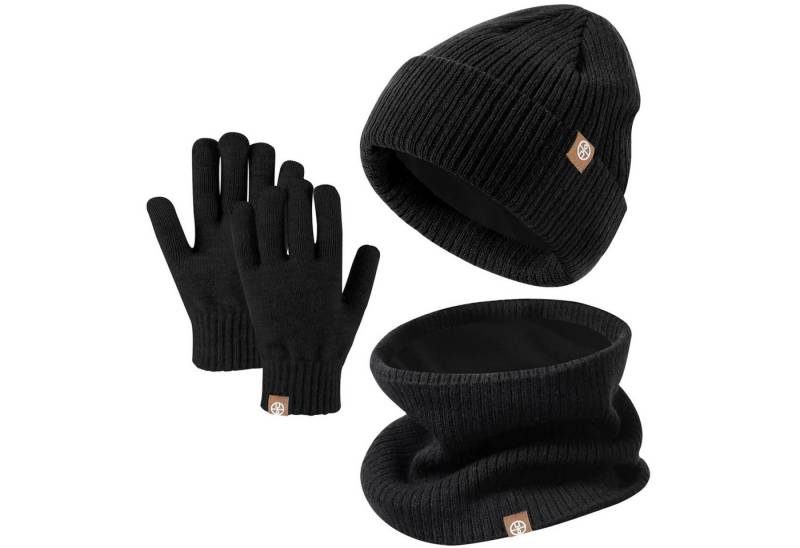 FOUORTUNATE-BEE Beanie 3-teiliges Winterset für Kinder: Mütze, Handschuhe & Schlauchschal von FOUORTUNATE-BEE