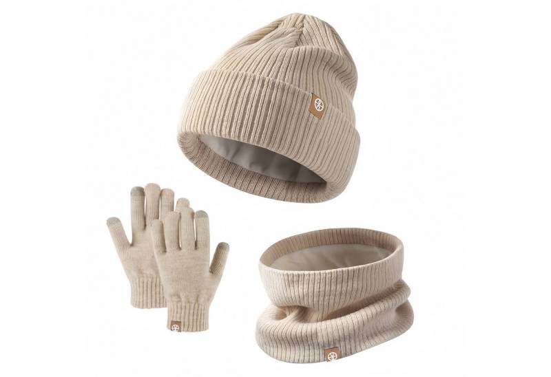 FOUORTUNATE-BEE Beanie 3-teiliges Winterset für Kinder: Mütze, Handschuhe & Schlauchschal von FOUORTUNATE-BEE