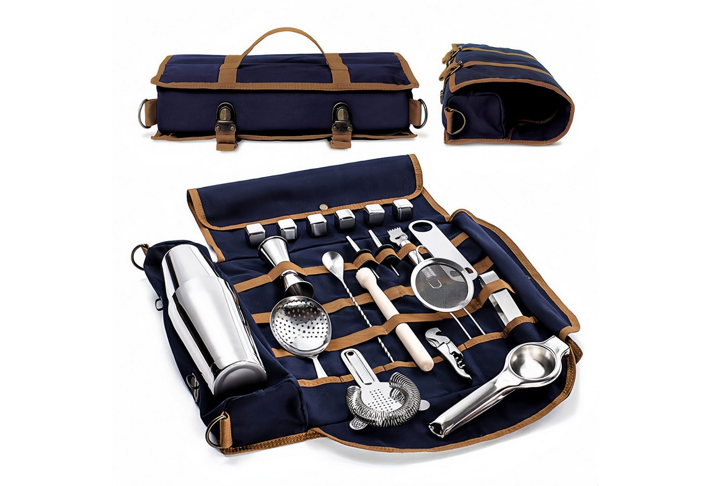 FOUORTUNATE-BEE Beuteltasche Reisetasche für Barkeeper – Tragbare Canvas-Schultertasche, Multifunktionale Outdoor-Barwerkzeugtasche ohne Zubehör von FOUORTUNATE-BEE