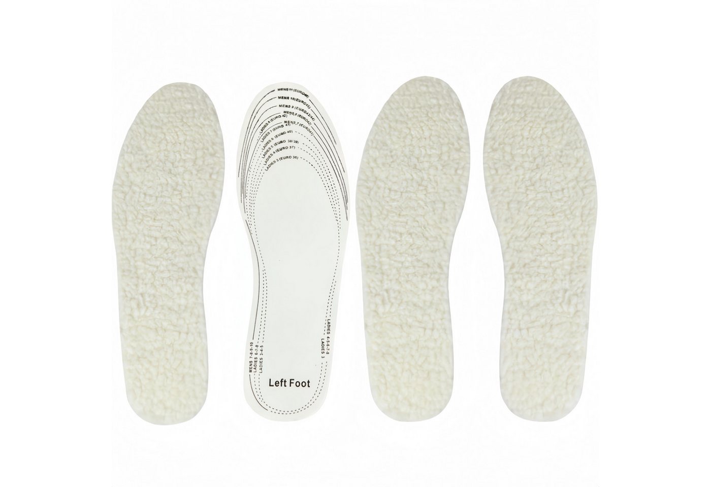 FOUORTUNATE-BEE Einlegesohlen 2 Paar Winter-Fellsohlen, zuschneidbar für Schuhe Gr. 36–46, Weiche warme Einlegesohlen für Damen & Herren, flexibel anpassbar von FOUORTUNATE-BEE