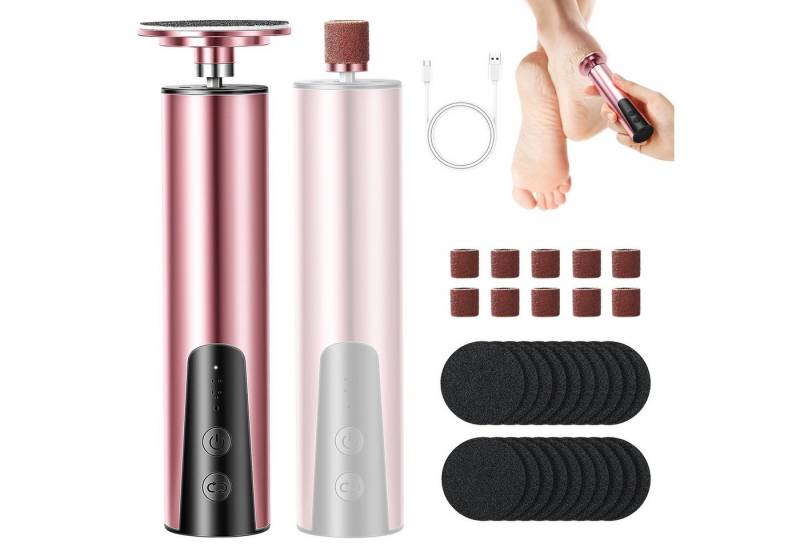 FOUORTUNATE-BEE Elektrischer Hornhautentferner 2 in 1 Elektrischer Hornhautentferner, Wiederaufladbare Elektrisches Fuß-Hornhautentferner-Set mit Austauschbaren Fußfeilen, 6 Geschwindigkeiten von FOUORTUNATE-BEE