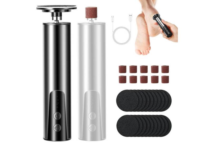FOUORTUNATE-BEE Elektrischer Hornhautentferner 2 in 1 Elektrischer Hornhautentferner, Wiederaufladbare Elektrisches Fuß-Hornhautentferner-Set mit Austauschbaren Fußfeilen, 6 Geschwindigkeiten von FOUORTUNATE-BEE