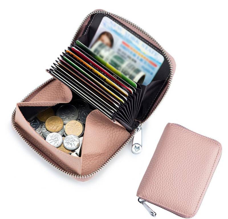 FOUORTUNATE-BEE Geldbörse Kartenetui Damen, RFID-Schutz Kartenhalter Geldbörse, Klein Geldbeutel Reißverschluss Portemonnaie von FOUORTUNATE-BEE