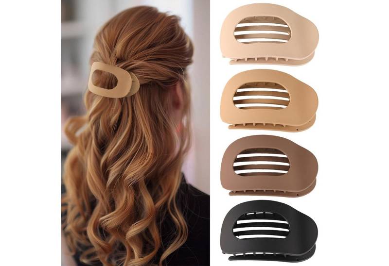 FOUORTUNATE-BEE Haarklammer 4 Stück Haarklammern für Damen, Französisches Haarspangen Damen, Flach Sicherer Halt Innenzähne Haar Krallen, Starker Halt Seitliche Haarklammern von FOUORTUNATE-BEE