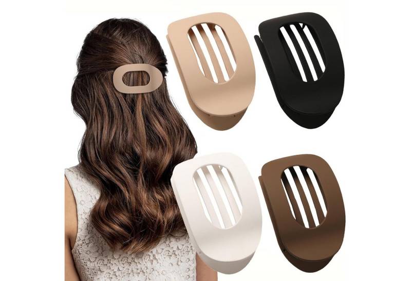 FOUORTUNATE-BEE Haarklammer 4 Stück Haarklammern für Damen, Französisches Haarspangen Damen, Flach Sicherer Halt Innenzähne Haar Krallen, Starker Halt Seitliche Haarklammern von FOUORTUNATE-BEE